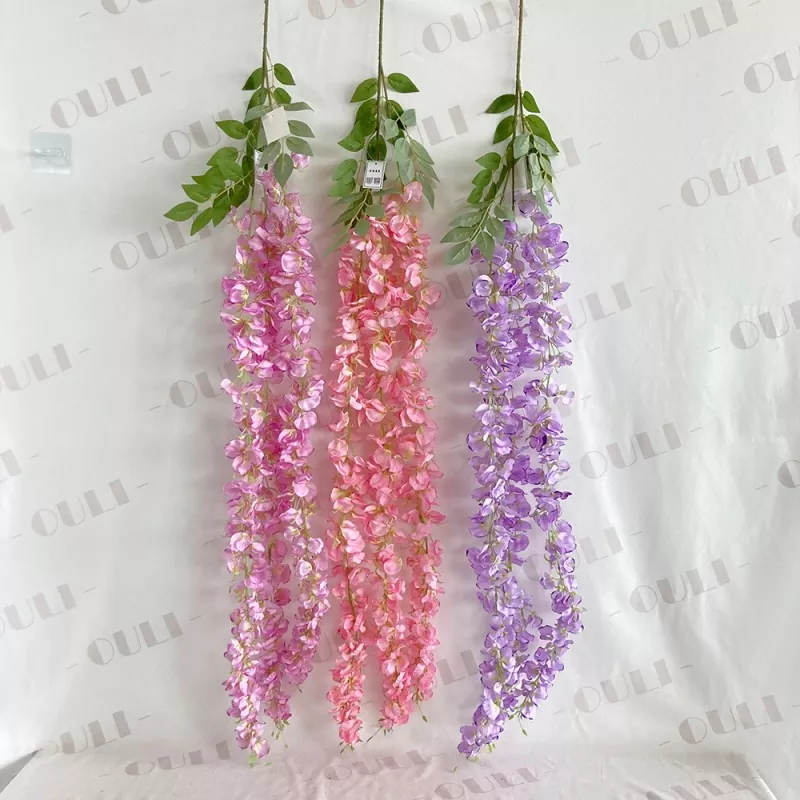 3 widelce sztuczne kwiaty Wisteria