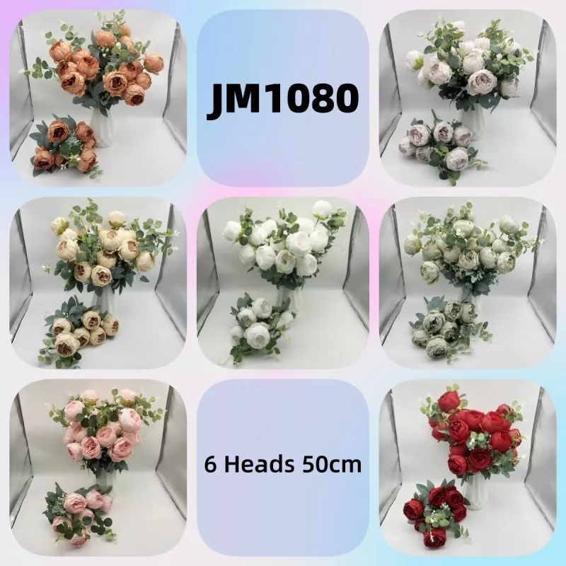 Kwiaty jedwabne Faux Peony Buquet